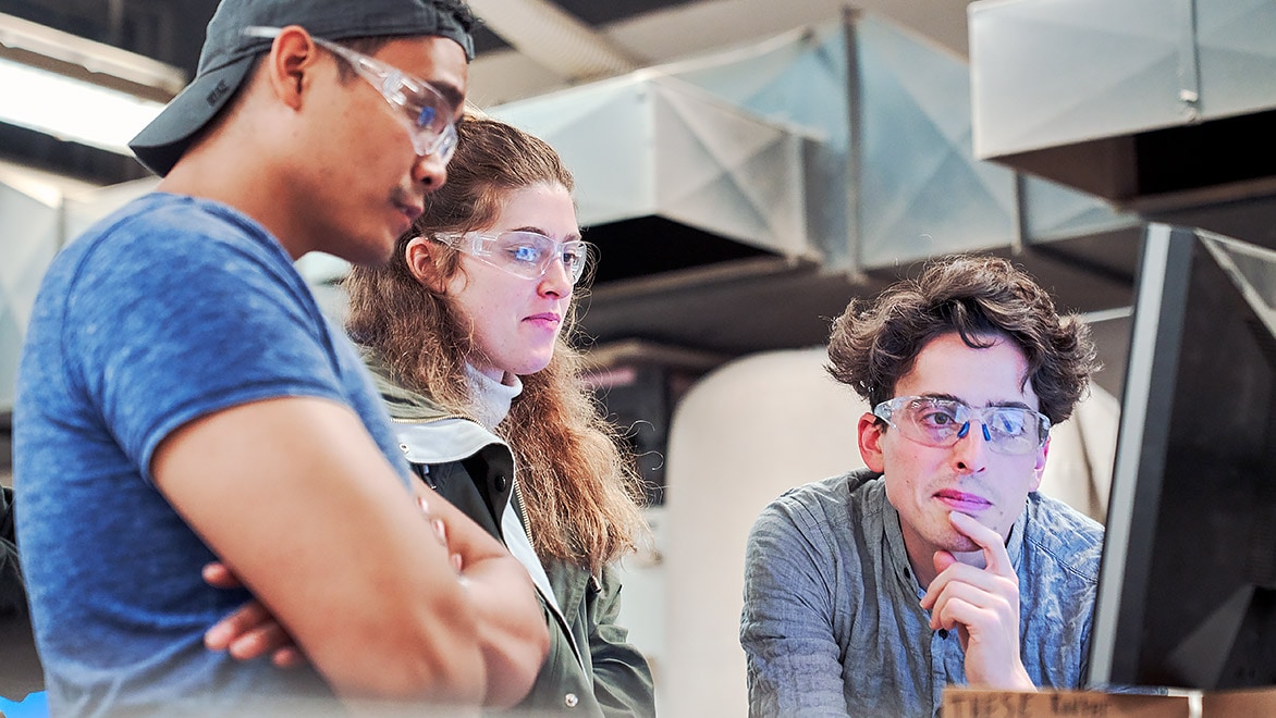 Post-secondary students in a campus workshop