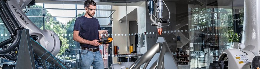 Man working at the Autodesk Technology Center in Birmingham, UK