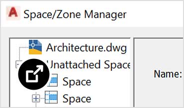 Spaces attached to zone objects in apartment floorplan