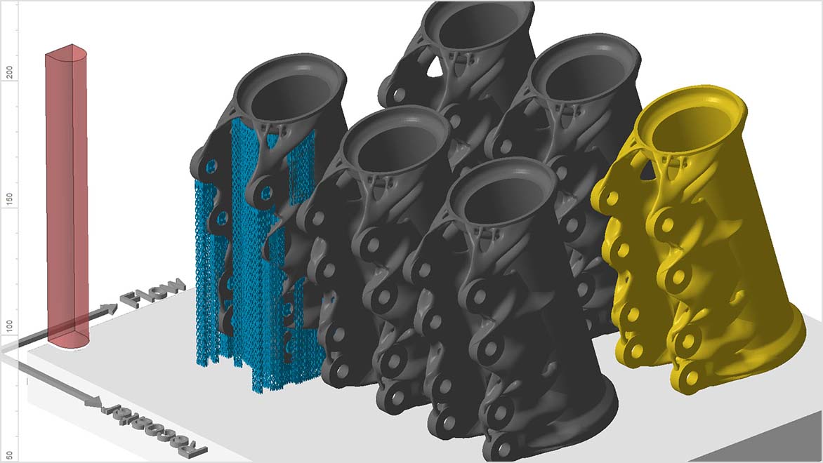 Customizable support structure densities in Autodesk Netfabb