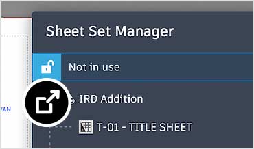 Sheet Set Manager and Properties open in AutoCAD on the web