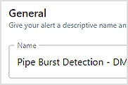 Customizable alert criteria for pipe burst and incident detection